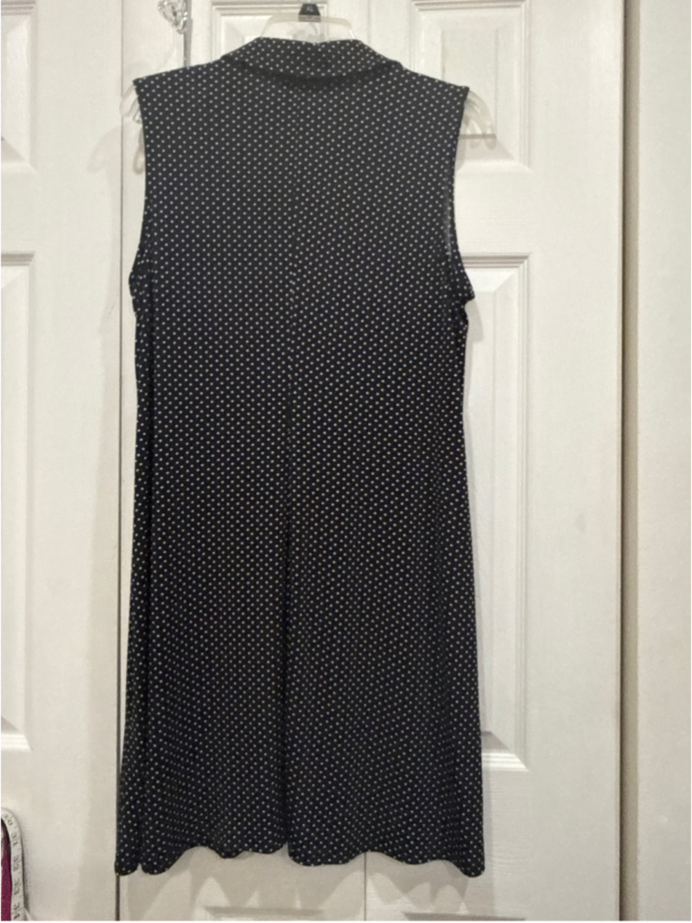 Women's MSK Sleeveless Polka Dot Midi Dress Black White Size L - Picture 6 of 6